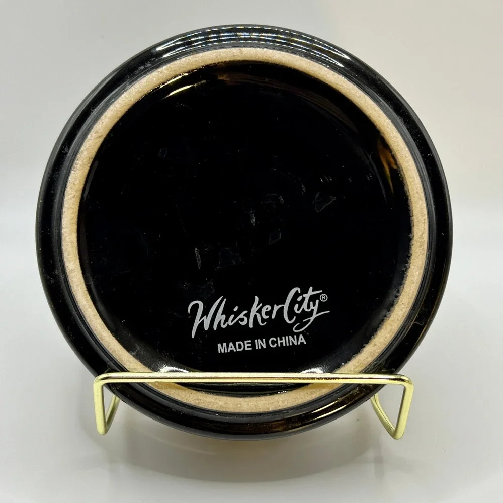 Whisker City Cat Bowl - Black - Siamese Cats Stretching